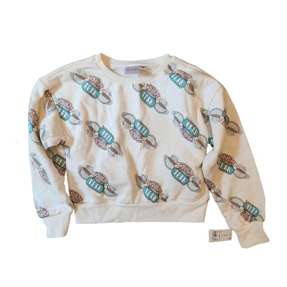 FRIENDS Central Perk Girls Sweatshirt Size 4/5 XS Off white/cream color NWT